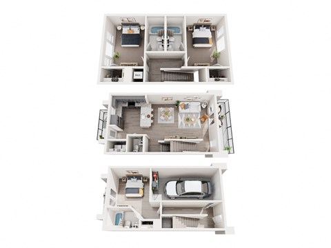 Floor plan for 3 beds, 3.5 baths, 1710 sqft
